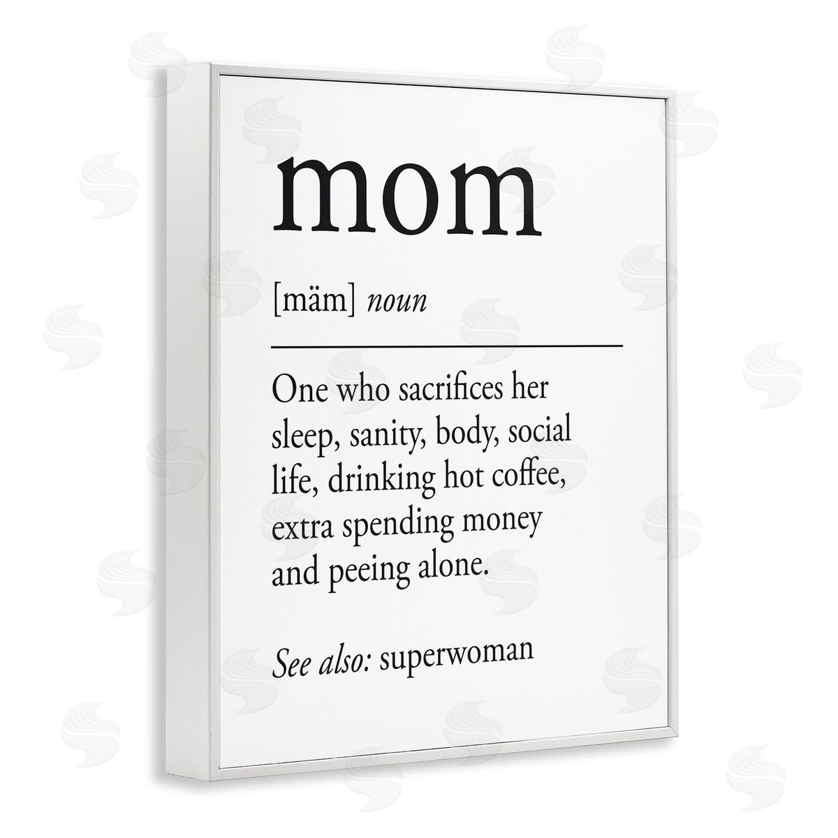 Lettered and Lined Mom Definition Love & Sacrifice White Frame Giclee Art Print