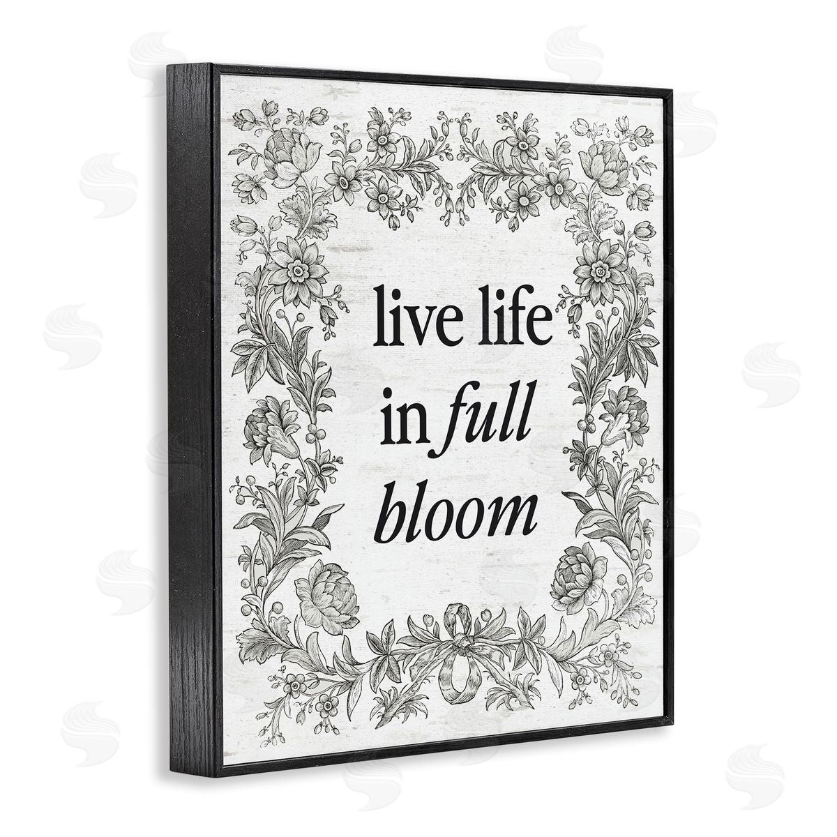 Lettered and Lined Vintage Life In Full Bloom Black Framed Giclee Art Print