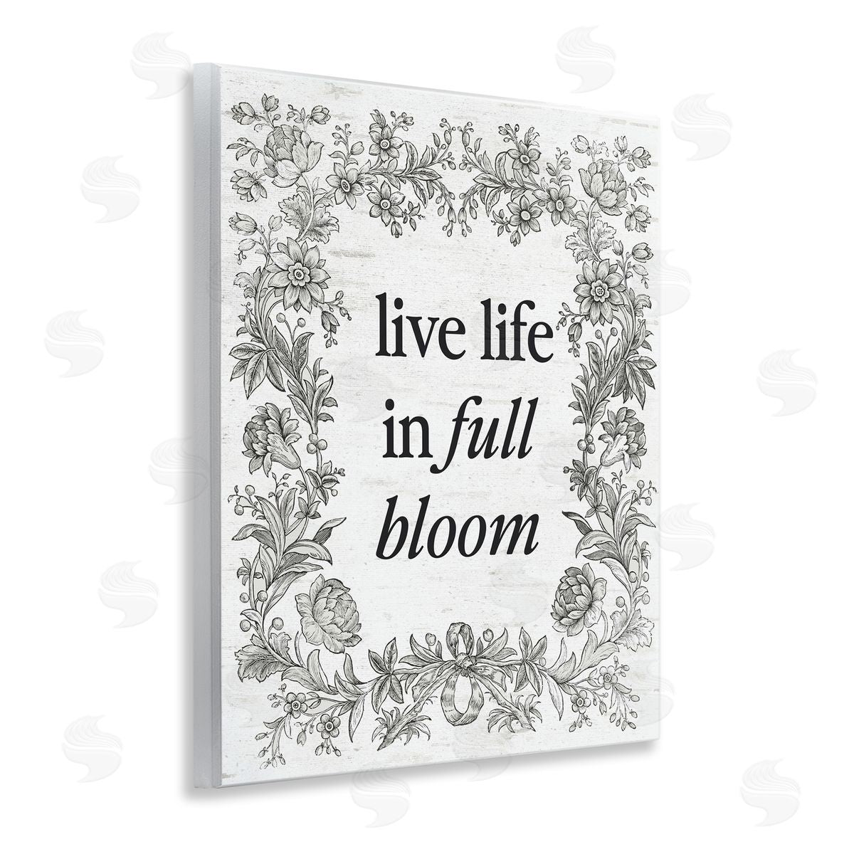 Lettered and Lined Vintage Life In Full Bloom Wall Plaque Art Print