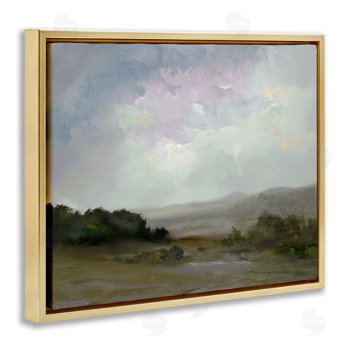 Annabelle Hall Refreshed Quiet Landscape Gold Floating Frame Canvas Art Print
