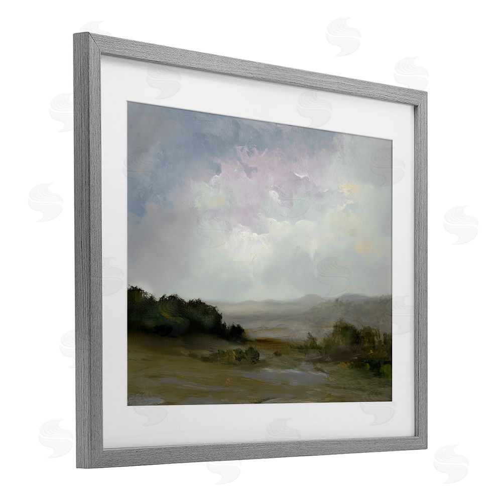 Annabelle Hall Refreshed Quiet Landscape Gray Framed Print Under Glass Art