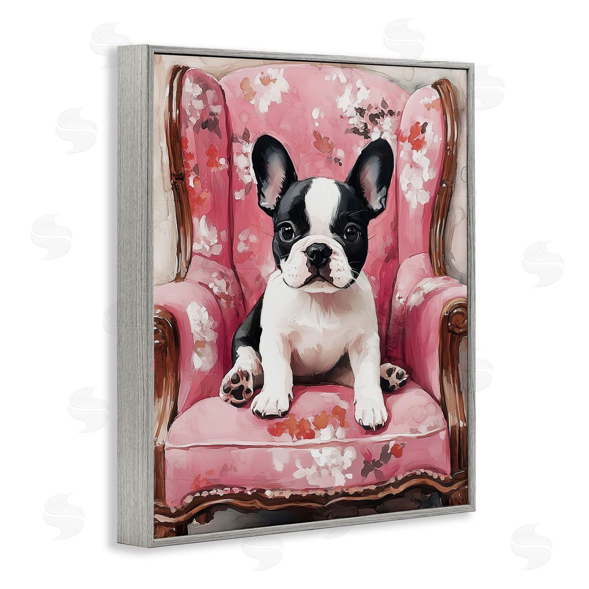 Annabelle Hall Sweetest Dog Frenchie Gray Framed Giclee Art Print