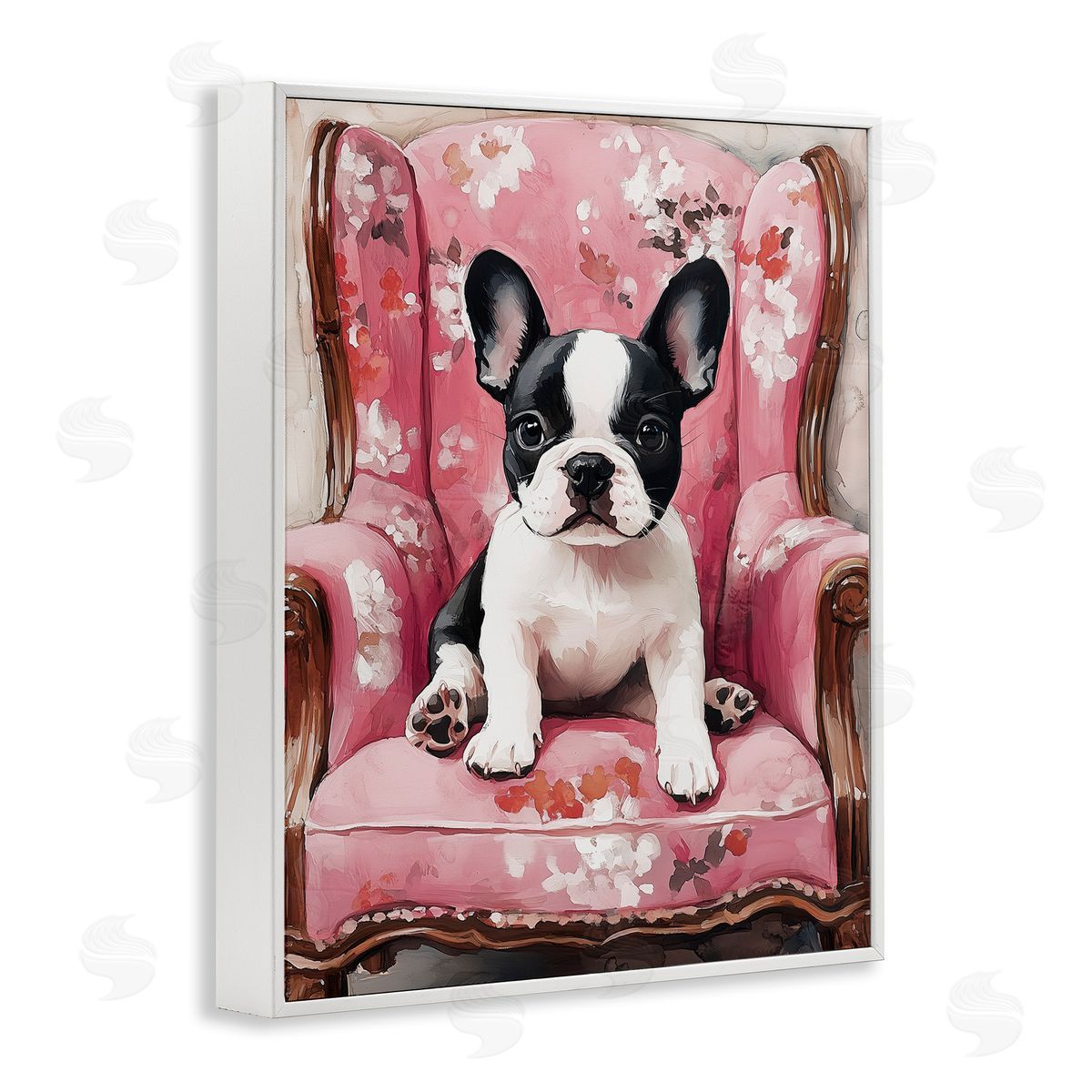 Annabelle Hall Sweetest Dog Frenchie White Frame Giclee Art Print