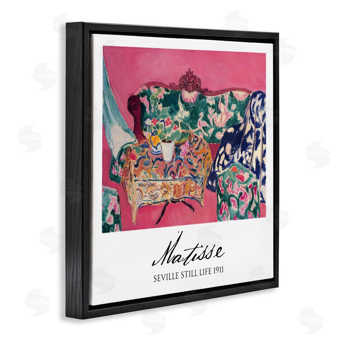 Vintage Hustle Matisse Seville Still Life Black Floating Frame Canvas Wall Art Print