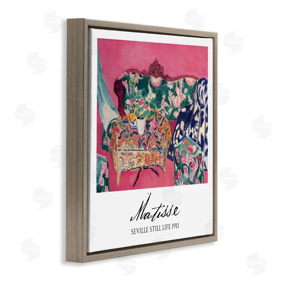 Vintage Hustle Matisse Seville Still Life Brown Floating Frame Canvas Art Print