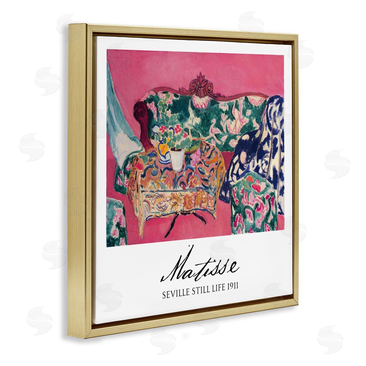 Vintage Hustle Matisse Seville Still Life Gold Floating Frame Canvas Art Print