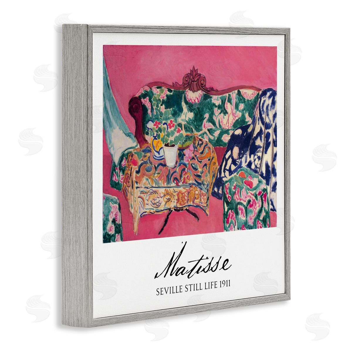 Vintage Hustle Matisse Seville Still Life Gray Framed Giclee Art Print