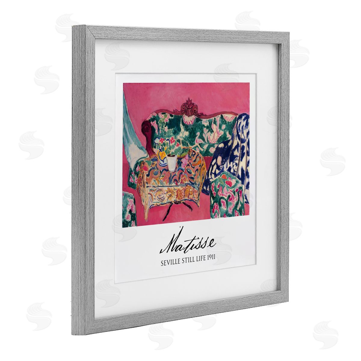 Vintage Hustle Matisse Seville Still Life Gray Framed Print Under Glass Art