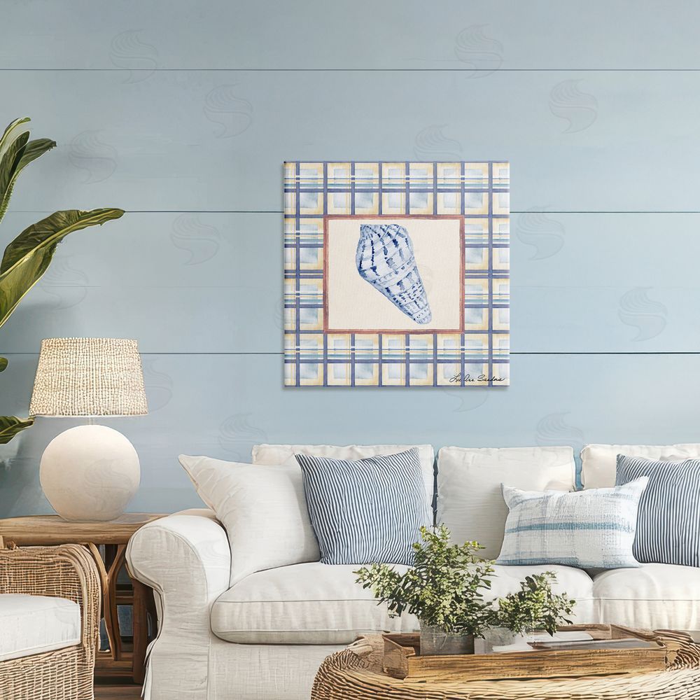 Lee Ann Sanders Sea Treasures on Plaid Printed Wall Art in Room