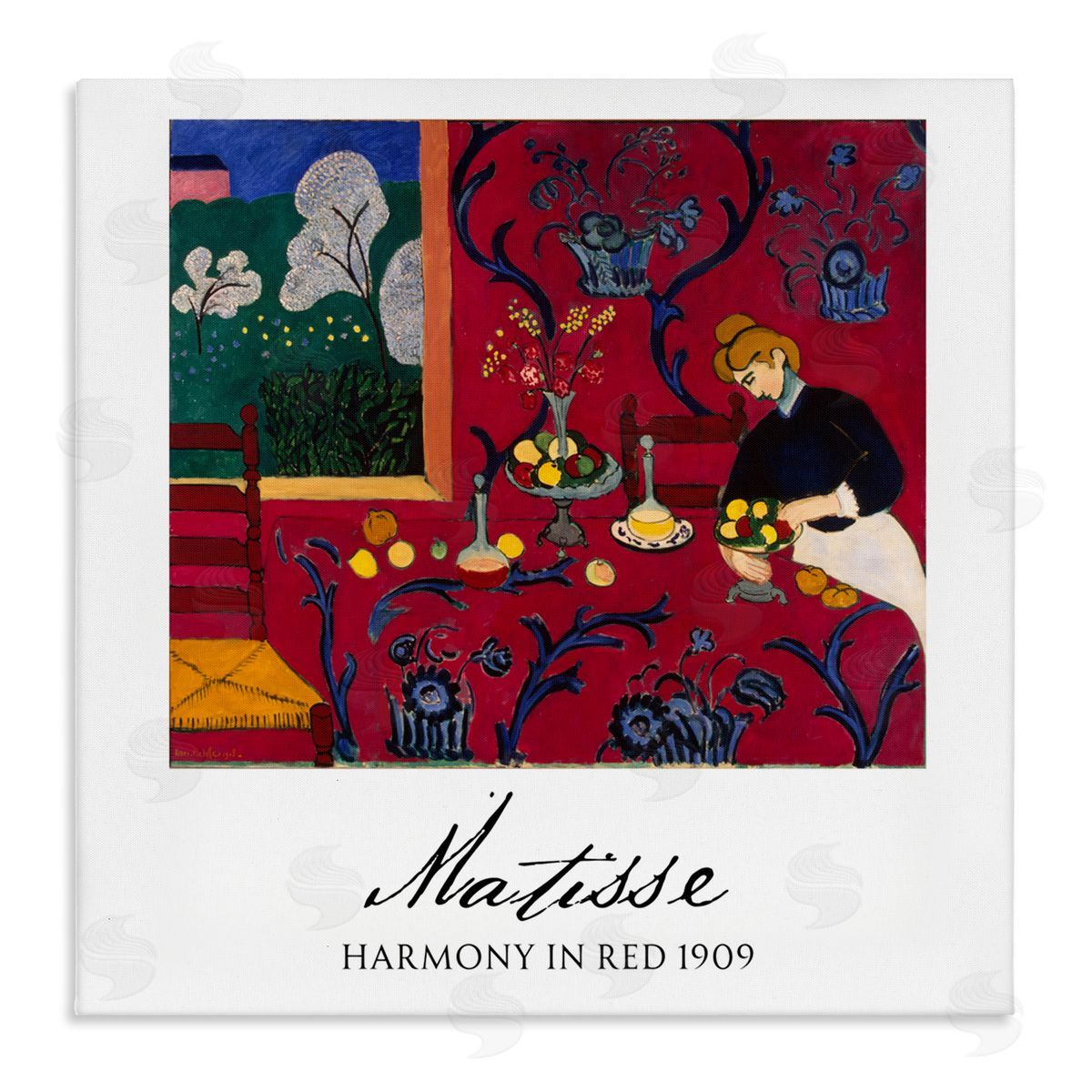 Vintage Hustle Matisse Harmony In Red Canvas Wall Art Print