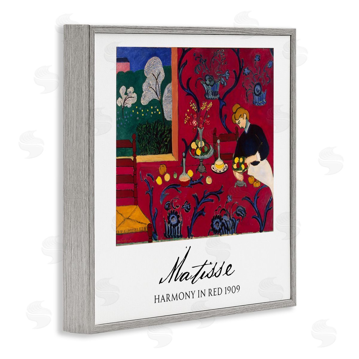 Vintage Hustle Matisse Harmony In Red Gray Framed Giclee Art Print