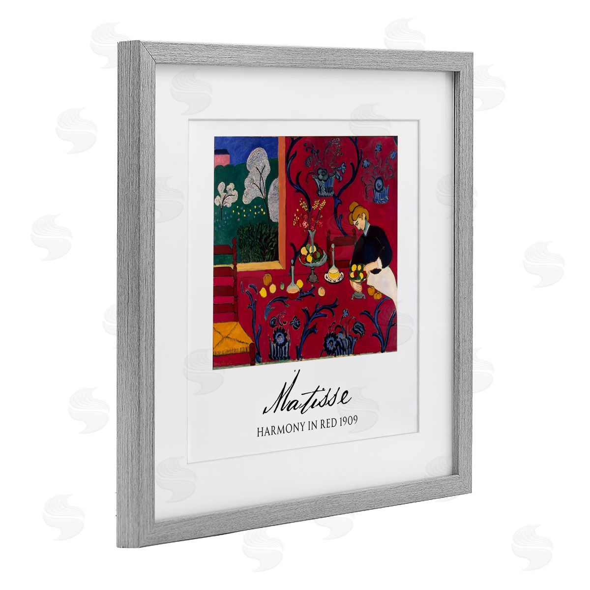 Vintage Hustle Matisse Harmony In Red Gray Framed Print Under Glass Art