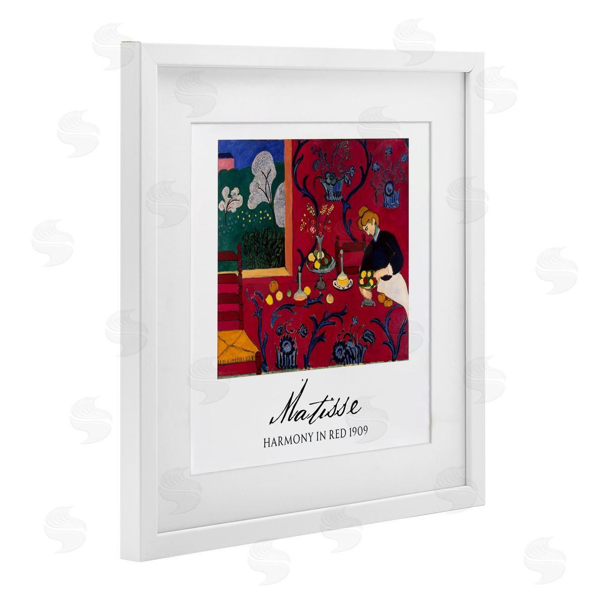 Vintage Hustle Matisse Harmony In Red White Framed Print Under Glass Art