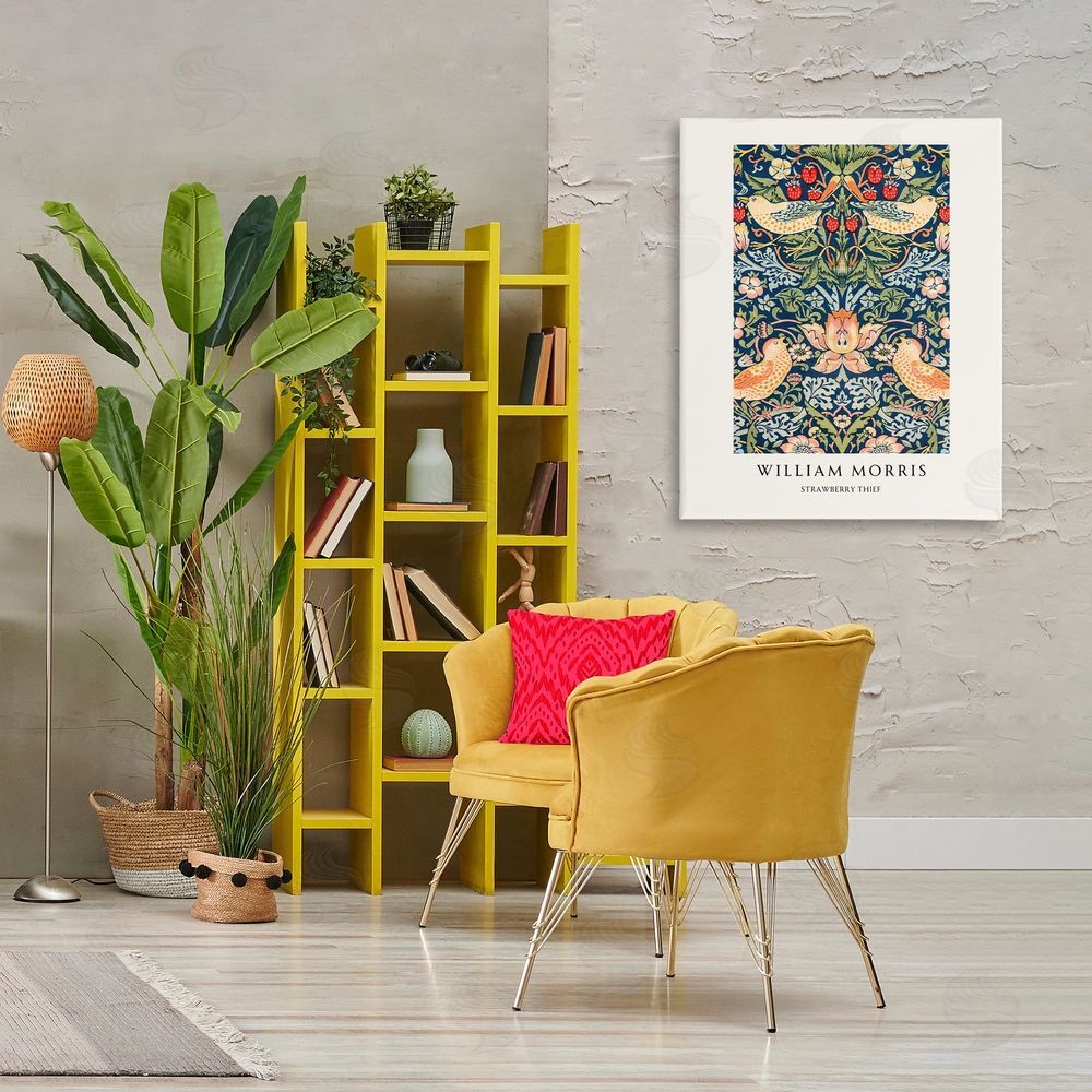 Vintage Hustle William Morris Strawberry Thief Printed Wall Art in Room
