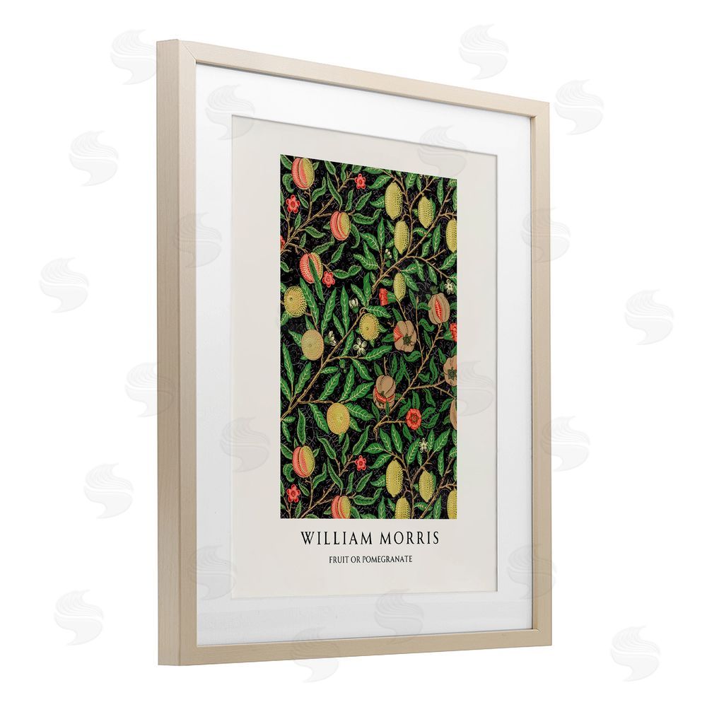 Vintage Hustle William Morris Fruit Or Pomegranate Birch Framed Print Under Glass Art