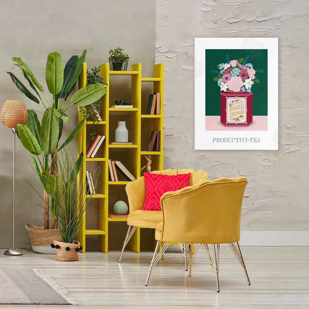 Lara Beeston Productivi-tea with Encouraging Message Printed Wall Art in Room