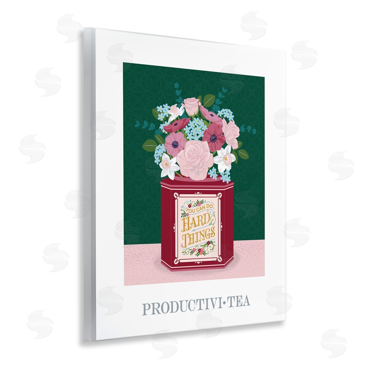Lara Beeston Productivi-tea with Encouraging Message Wall Plaque Art Print