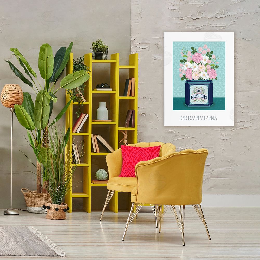 Lara Beeston Creativi-tea with Encouraging Message Printed Wall Art in Room