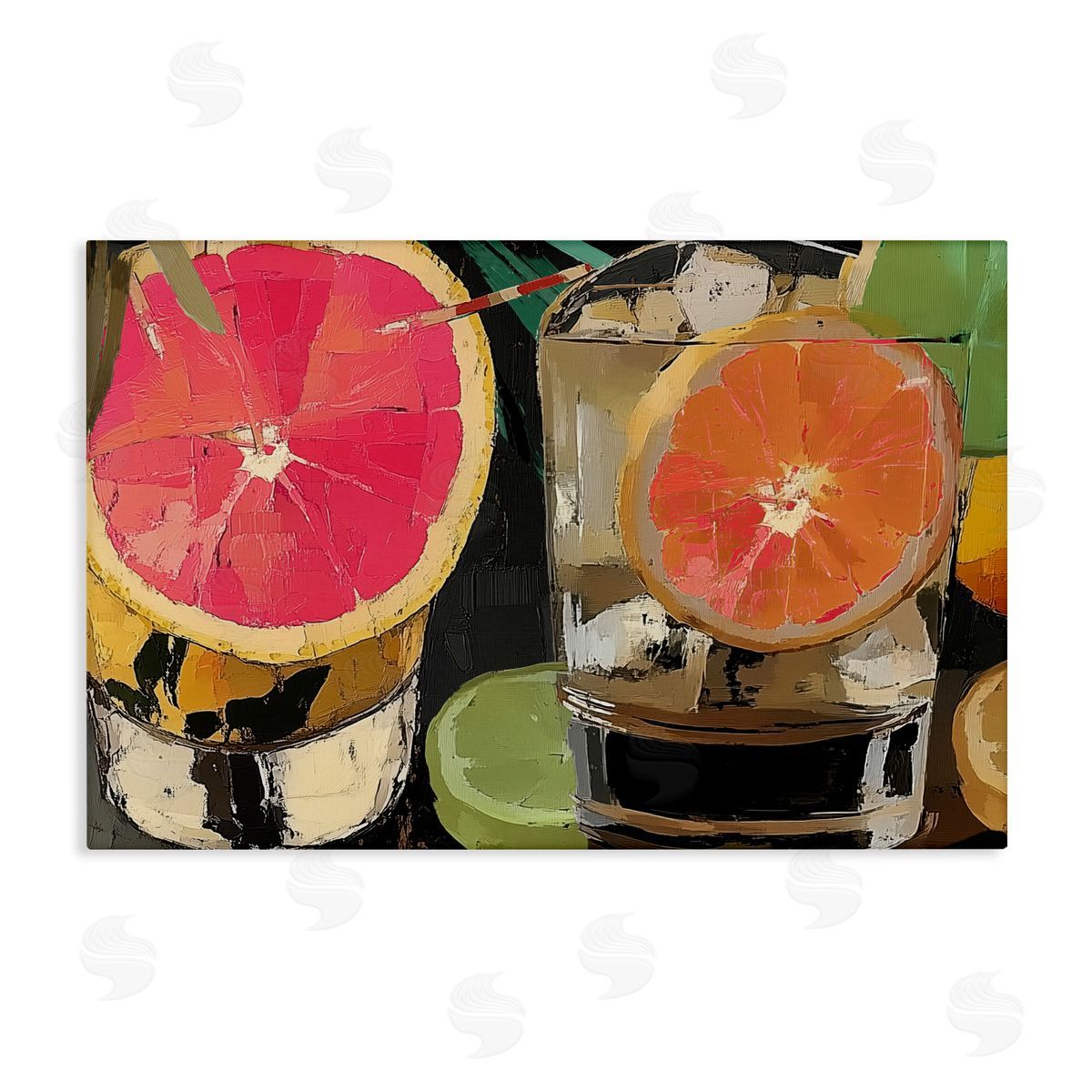 Annabelle Hall Cocktail Hour with Fruit Slices Canvas Wall Art Print