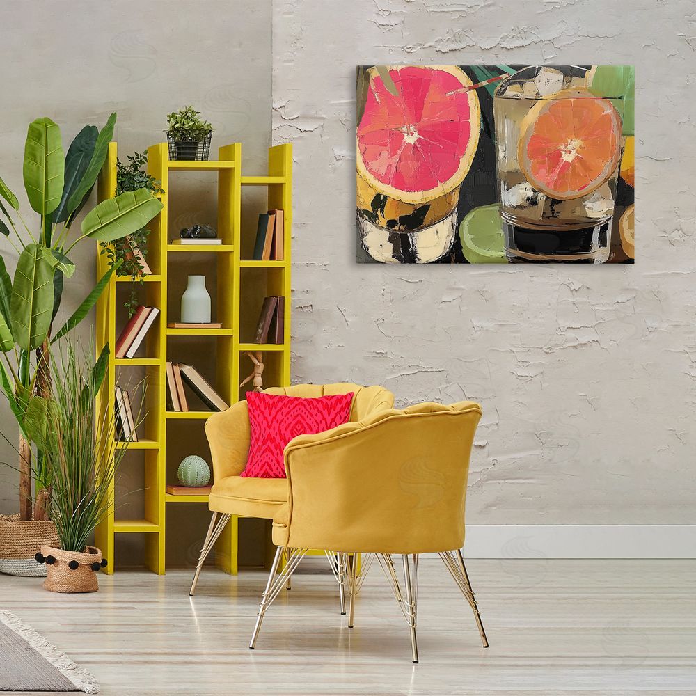 Annabelle Hall Cocktail Hour with Fruit Slices Printed Wall Art in Room