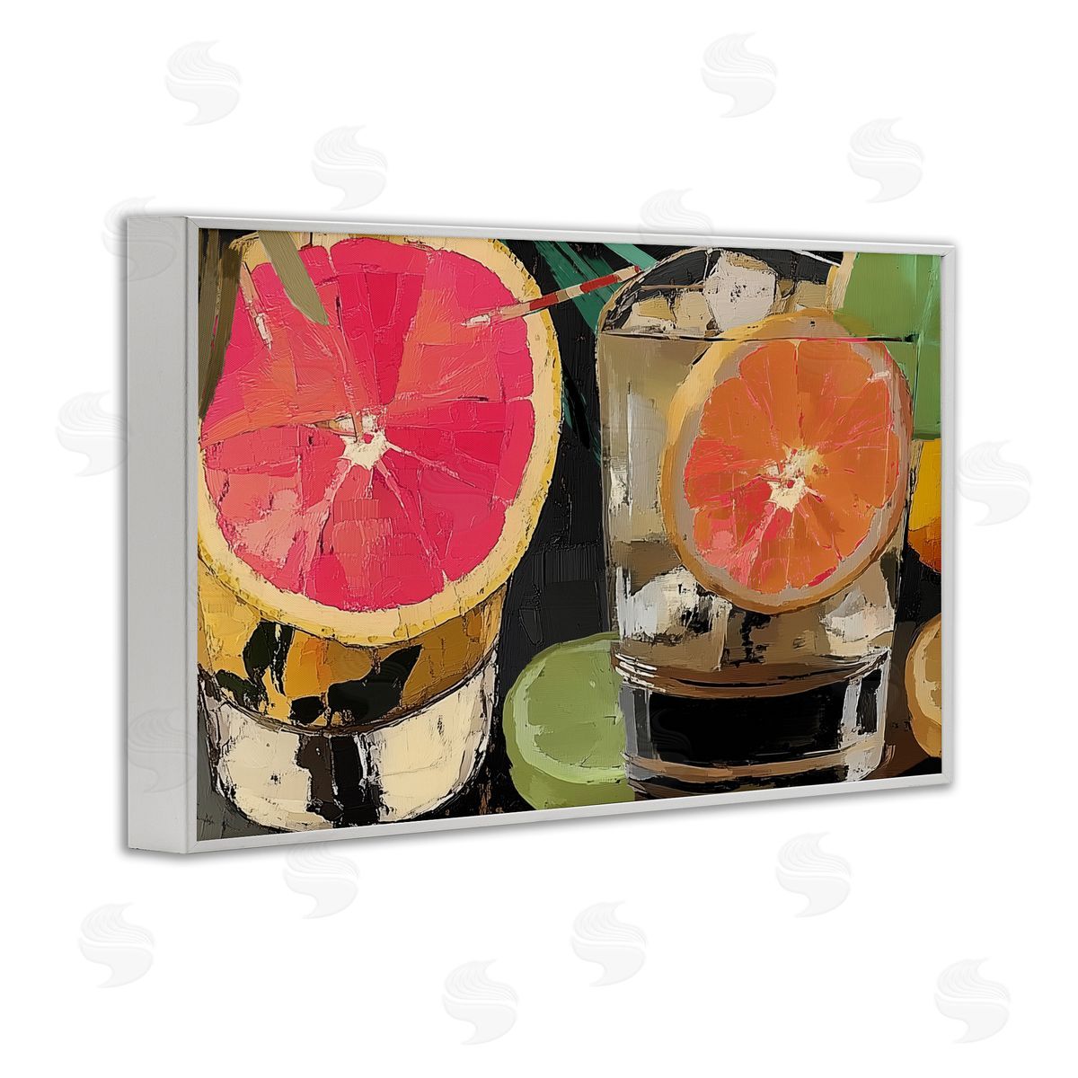 Annabelle Hall Cocktail Hour with Fruit Slices White Frame Giclee Art Print
