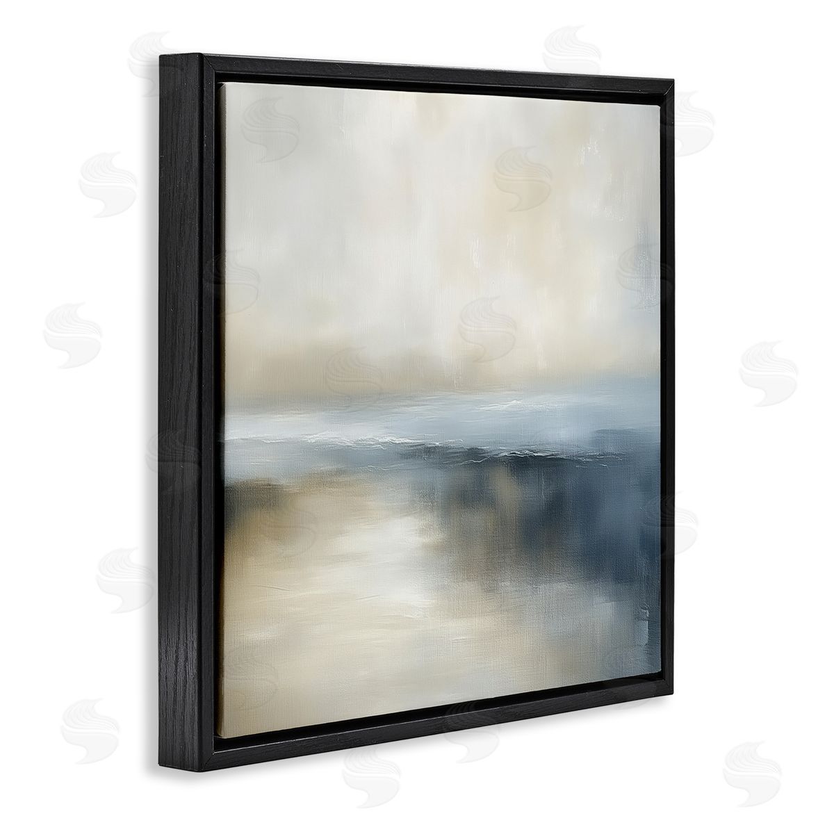 Annabelle Hall Two Times Blue Horizon Black Floating Frame Canvas Wall Art Print