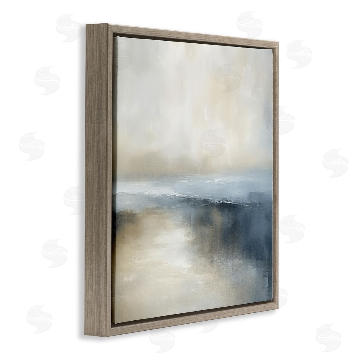Annabelle Hall Two Times Blue Horizon Brown Floating Frame Canvas Art Print