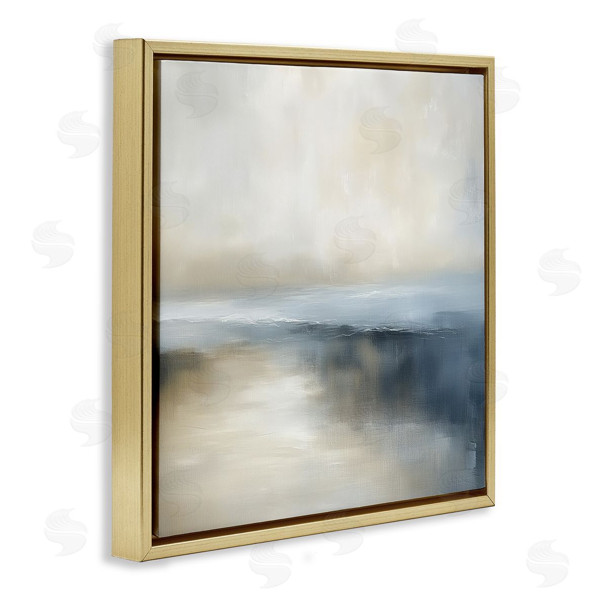 Annabelle Hall Two Times Blue Horizon Gold Floating Frame Canvas Art Print