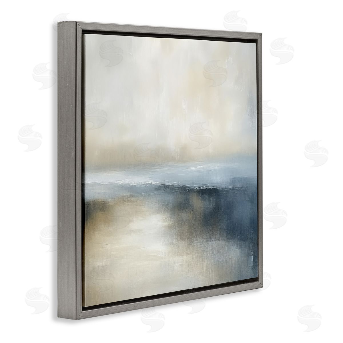 Annabelle Hall Two Times Blue Horizon Gray Floating Frame Canvas Art Print