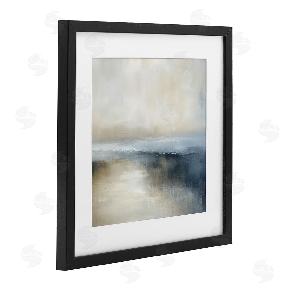 Annabelle Hall Two Times Blue Horizon Black Framed Print Under Glass Art