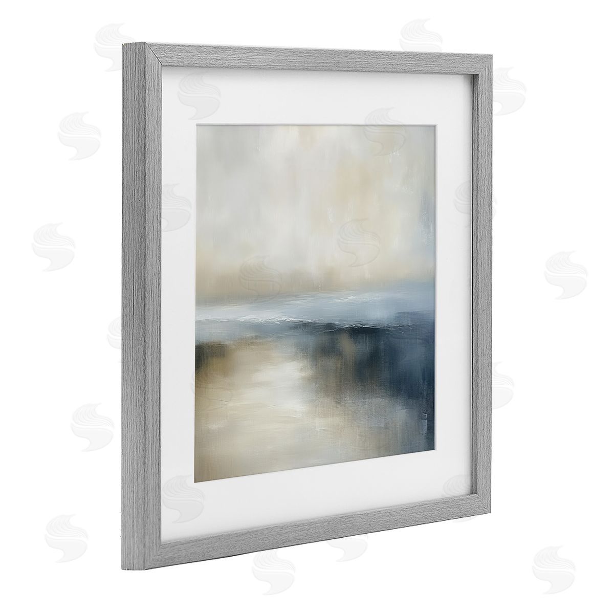 Annabelle Hall Two Times Blue Horizon Gray Framed Print Under Glass Art