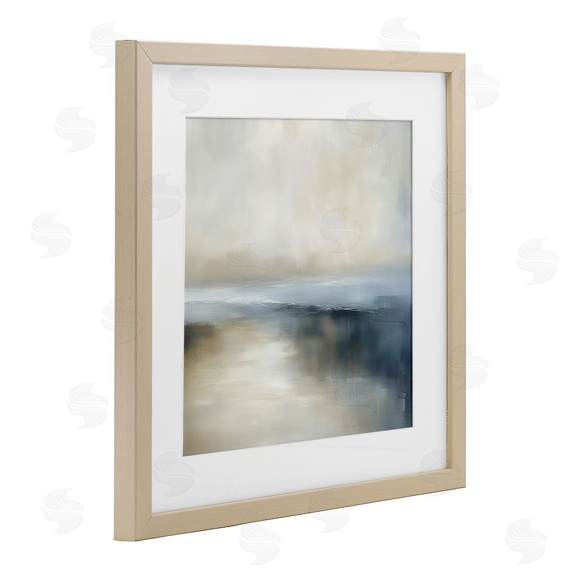 Annabelle Hall Two Times Blue Horizon Birch Framed Print Under Glass Art