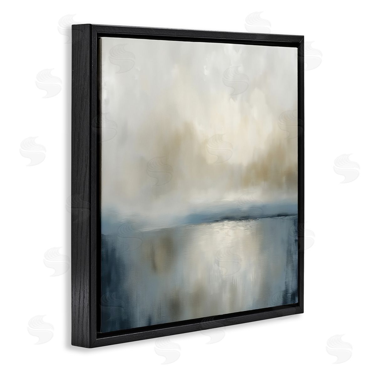 Annabelle Hall Two Times Blue Abstraction Black Floating Frame Canvas Wall Art Print