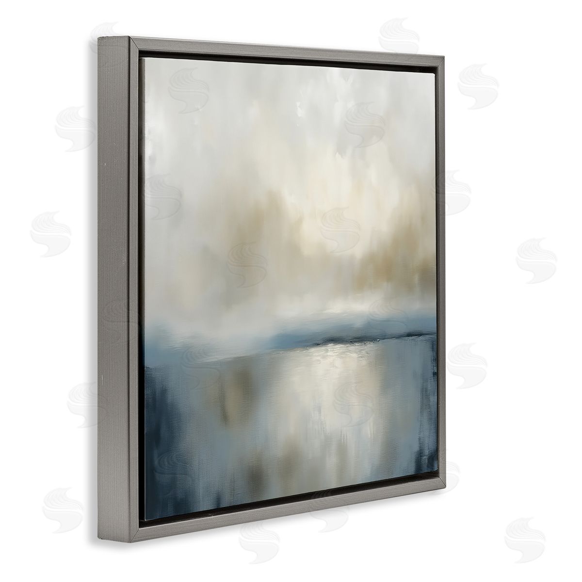 Annabelle Hall Two Times Blue Abstraction Gray Floating Frame Canvas Art Print