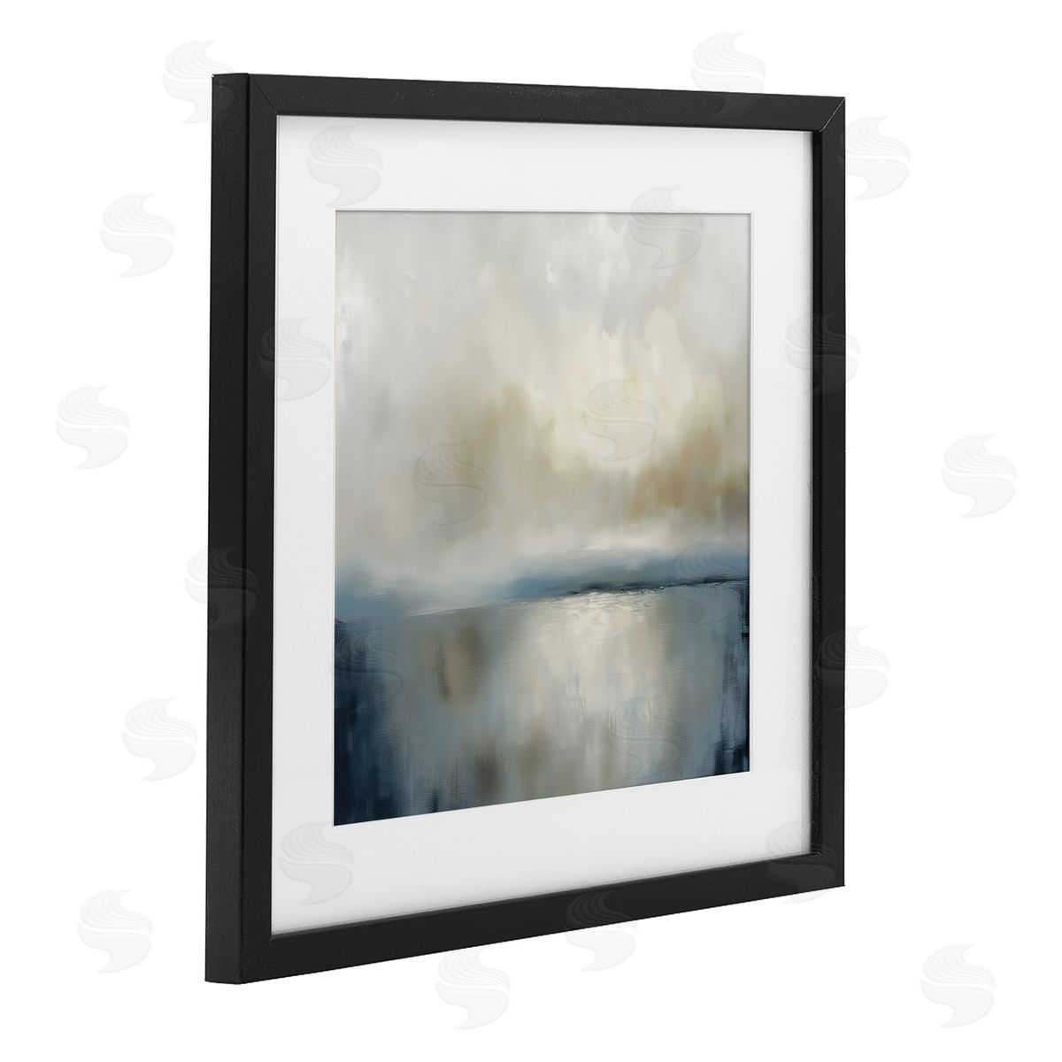 Annabelle Hall Two Times Blue Abstraction Black Framed Print Under Glass Art