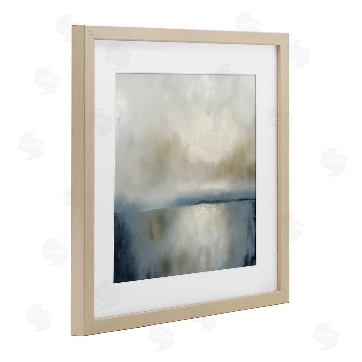 Annabelle Hall Two Times Blue Abstraction Birch Framed Print Under Glass Art