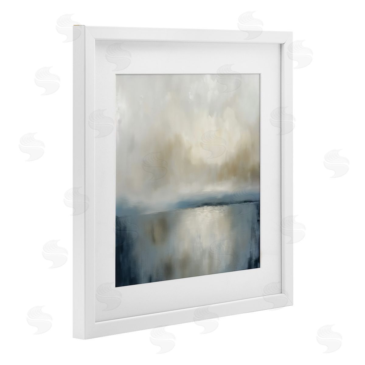 Annabelle Hall Two Times Blue Abstraction White Framed Print Under Glass Art