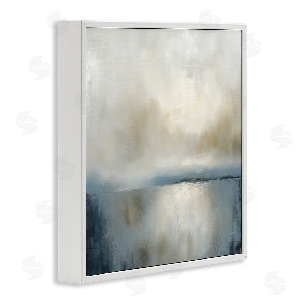 Annabelle Hall Two Times Blue Abstraction White Frame Giclee Art Print