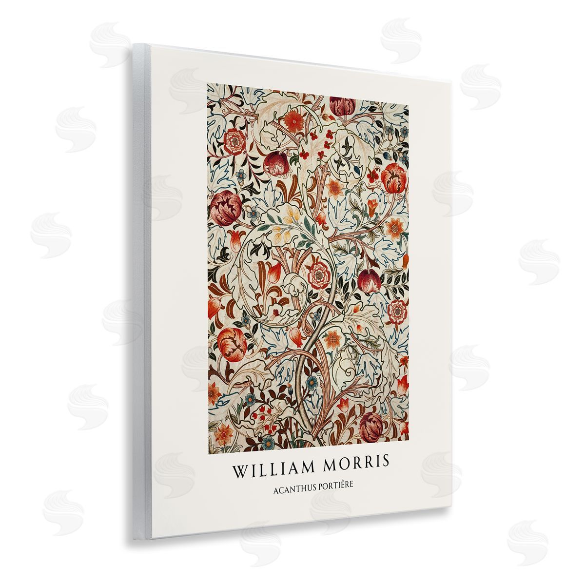 Vintage Hustle William Morris Red Dotted Flowers Wall Plaque Art Print