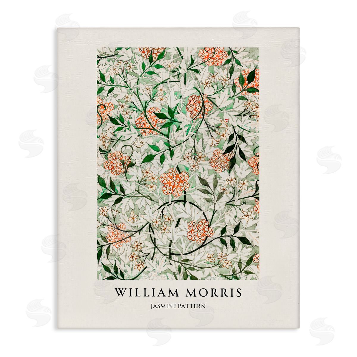 Vintage Hustle William Morris Jasmine Pattern Canvas Wall Art Print