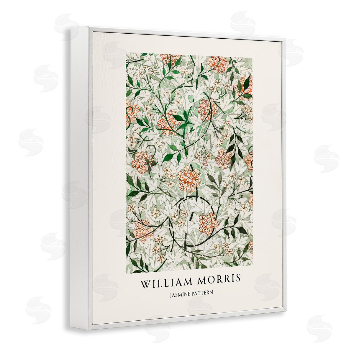 Vintage Hustle William Morris Jasmine Pattern White Frame Giclee Art Print