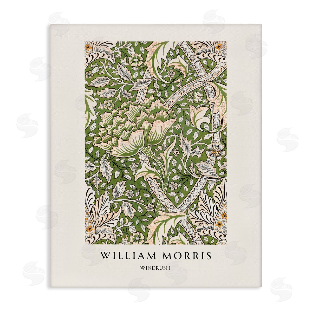 Vintage Hustle William Morris Windrush  Pattern Canvas Wall Art Print