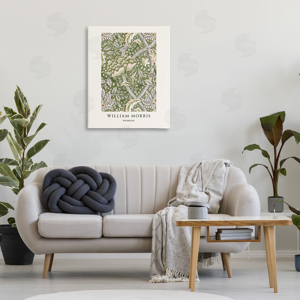 Vintage Hustle William Morris Windrush  Pattern Printed Wall Art in Room