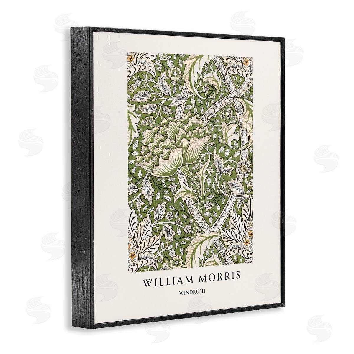 Vintage Hustle William Morris Windrush  Pattern Black Framed Giclee Art Print