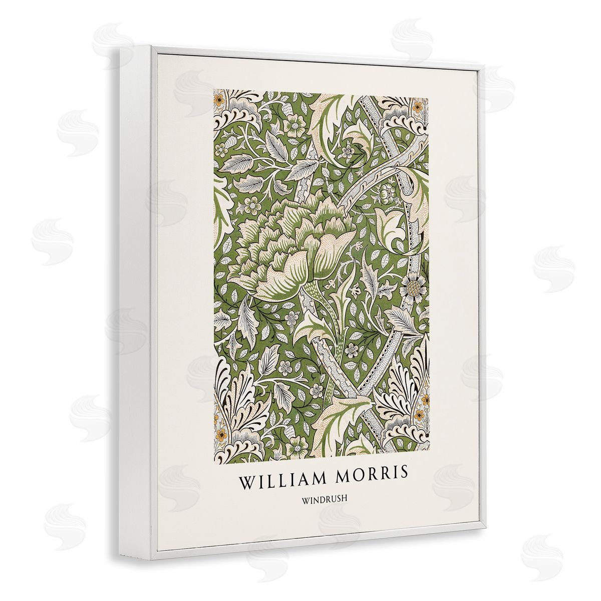 Vintage Hustle William Morris Windrush  Pattern White Frame Giclee Art Print