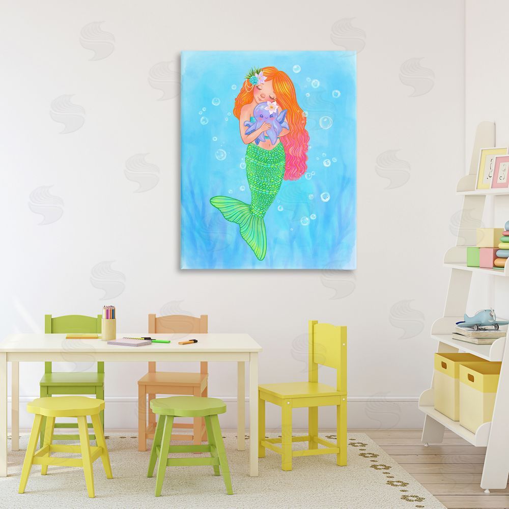 Stephanie Sanchez Sweet Mermaid Love Printed Wall Art in Room