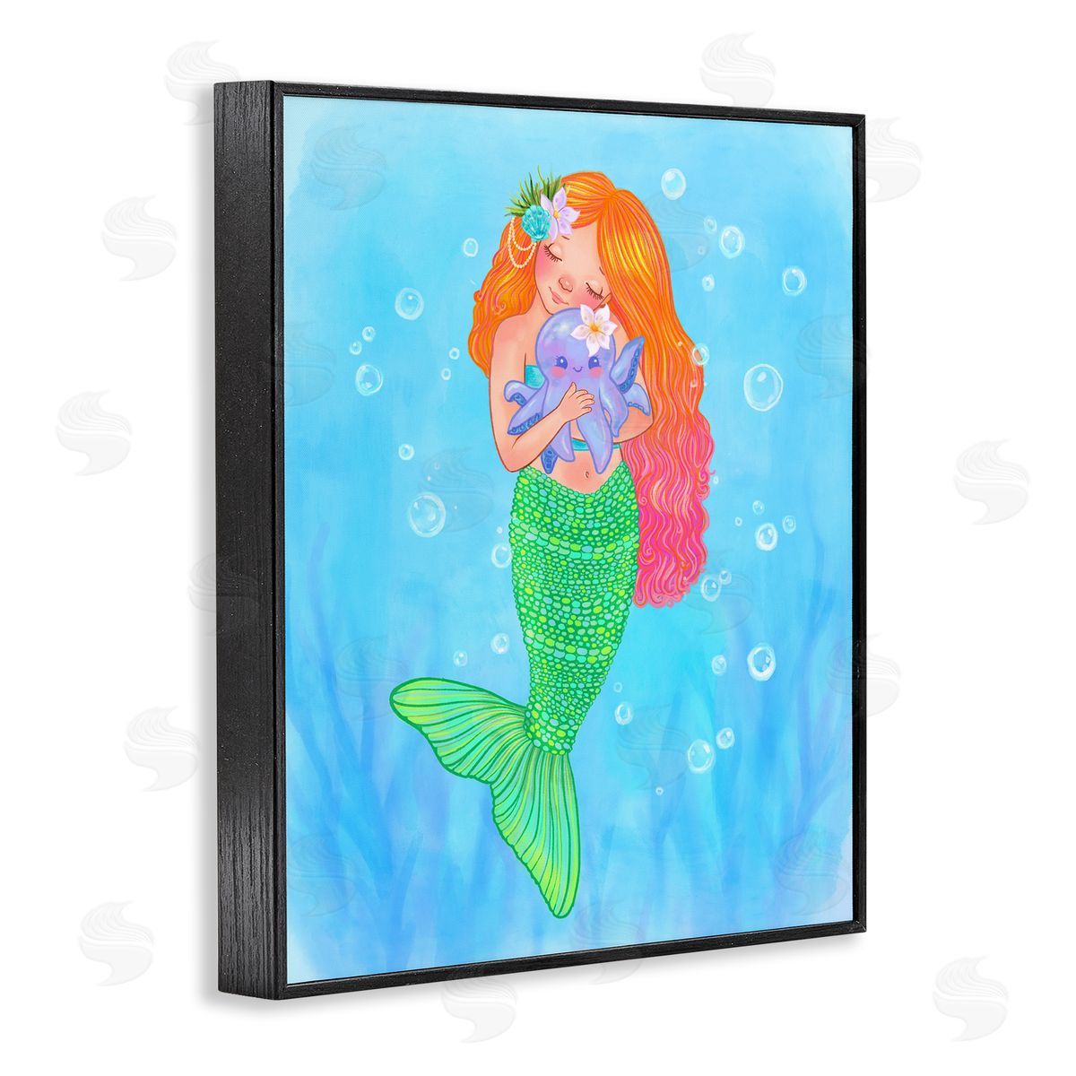 Stephanie Sanchez Sweet Mermaid Love Black Framed Giclee Art Print