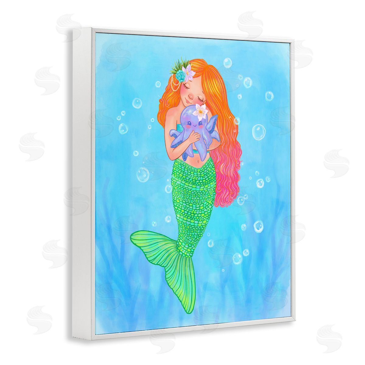 Stephanie Sanchez Sweet Mermaid Love White Frame Giclee Art Print