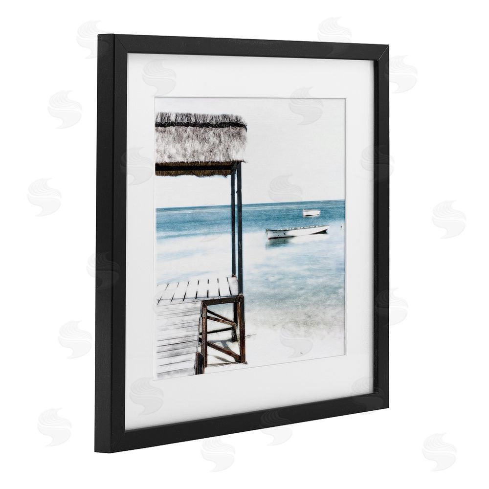 Noah Bay Calm Waters Beach Coast Black Framed Print Under Glass Art