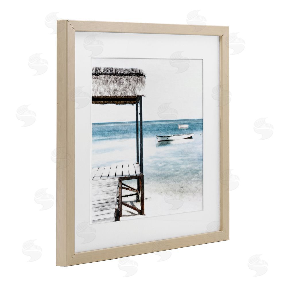 Noah Bay Calm Waters Beach Coast Birch Framed Print Under Glass Art